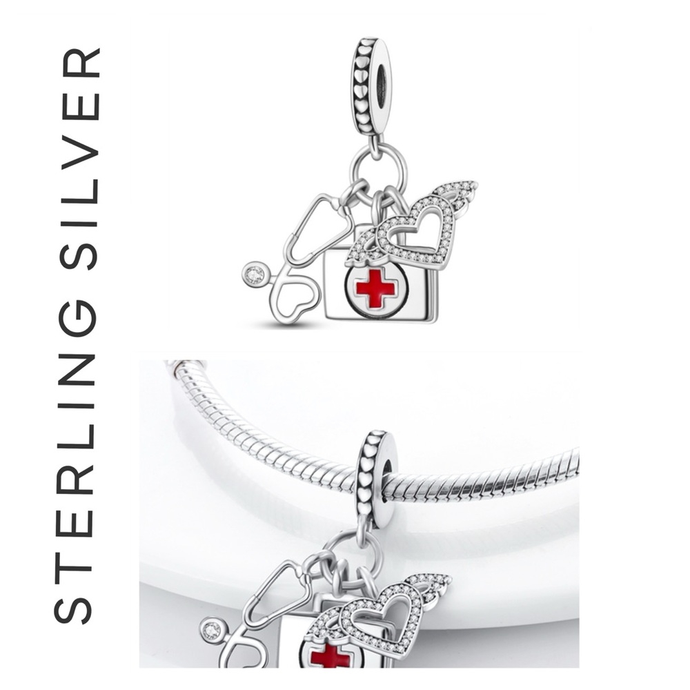🐘🐘 S925 Sterling Silver Medical Charm Bracelet